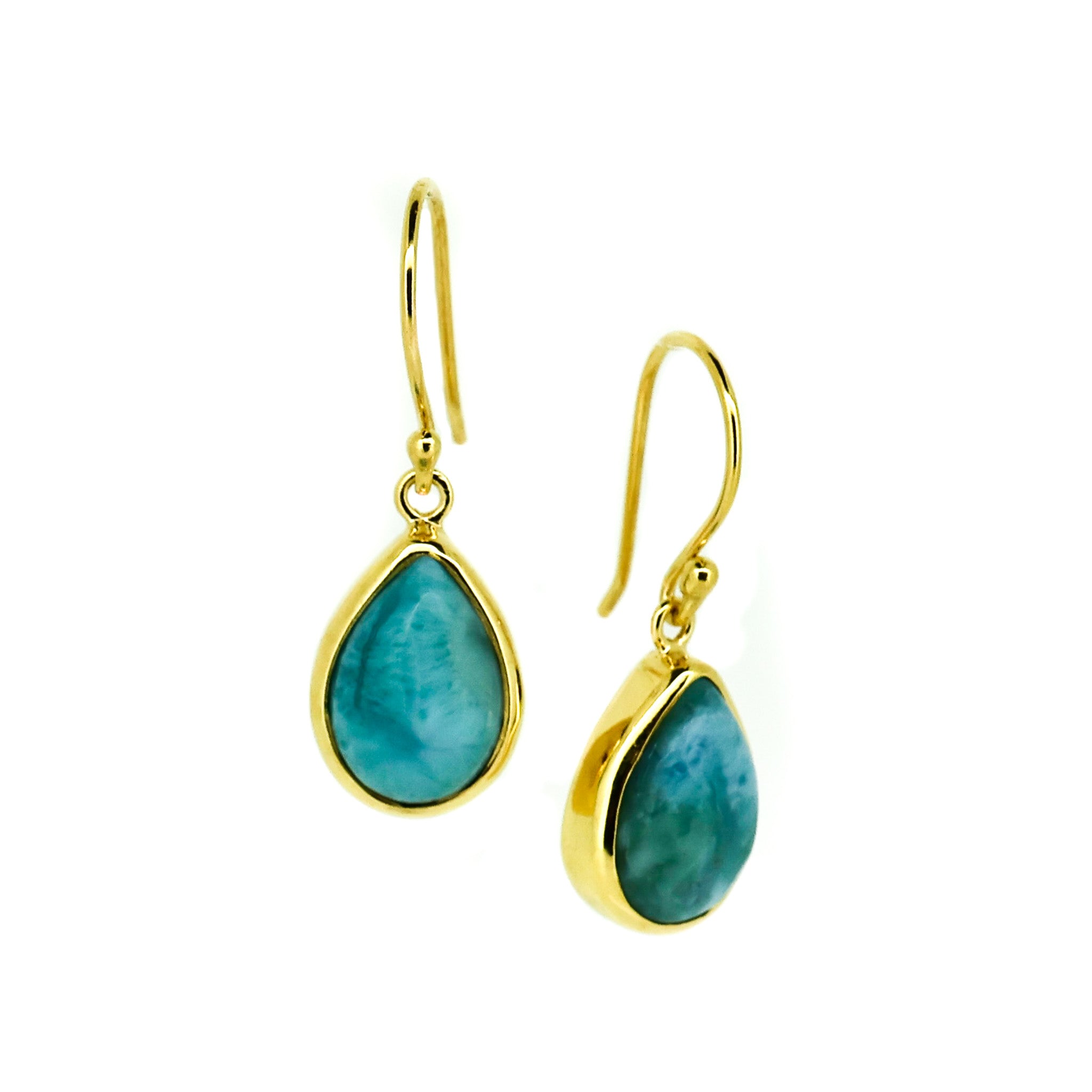 dew drop shaped alrimar hook earrings in gold
