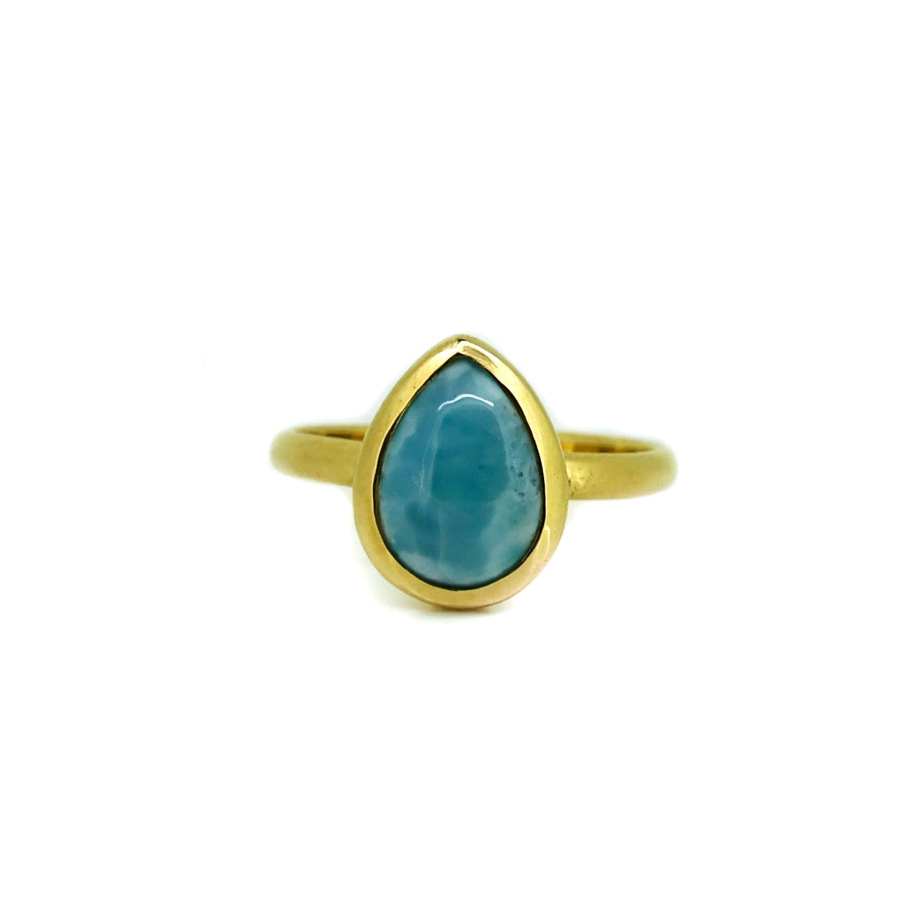 gold larimar ring