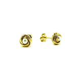 Gold pearl studs with twists around pearl