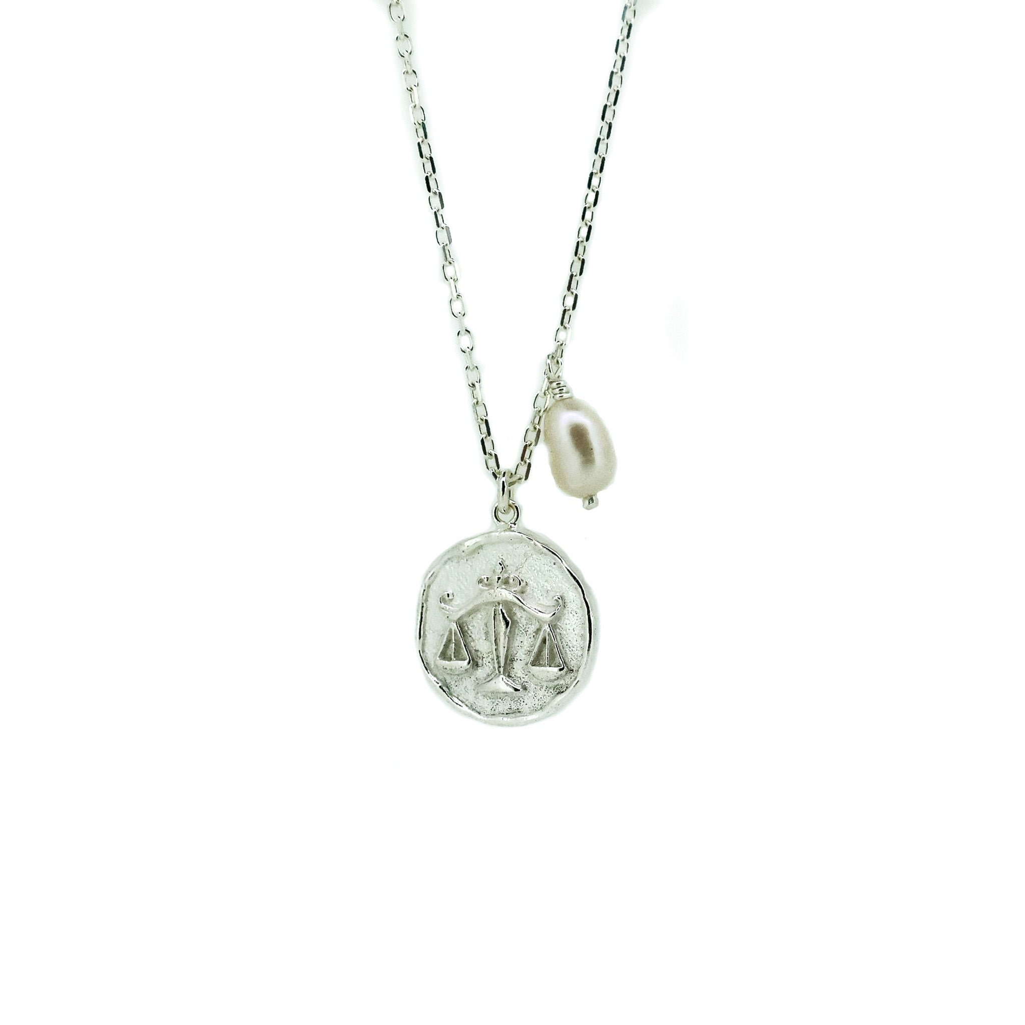 zodiac libra necklace in silver