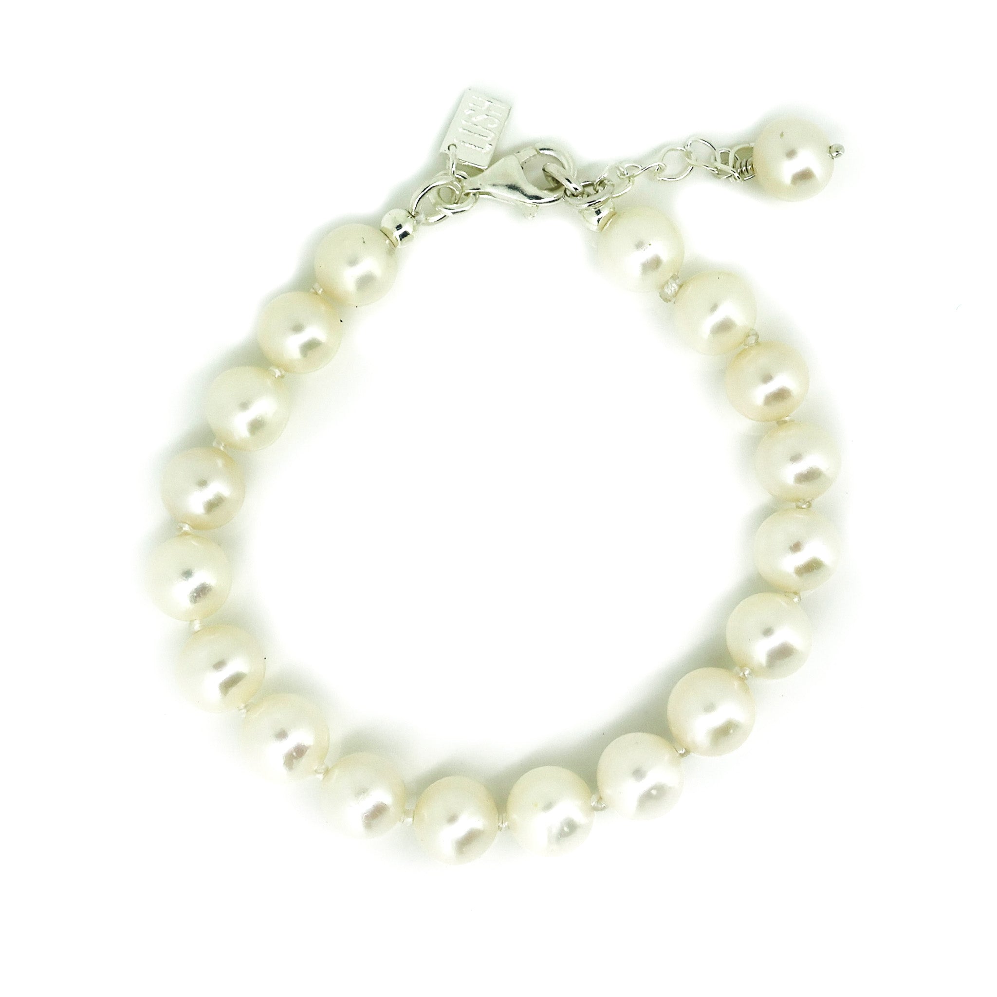 childrens pearl silk knot bracelet