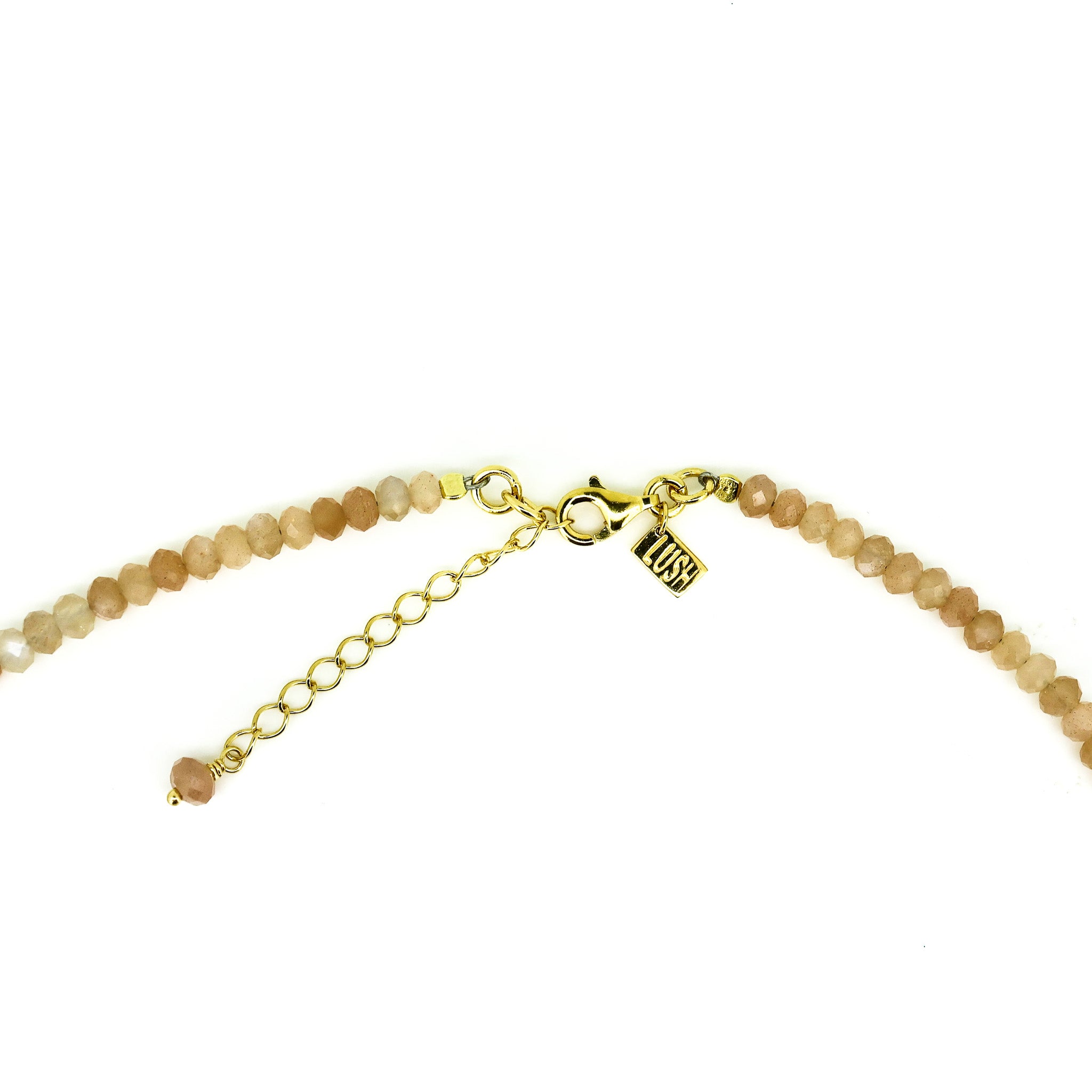 beaded moonstone necklace with pearl