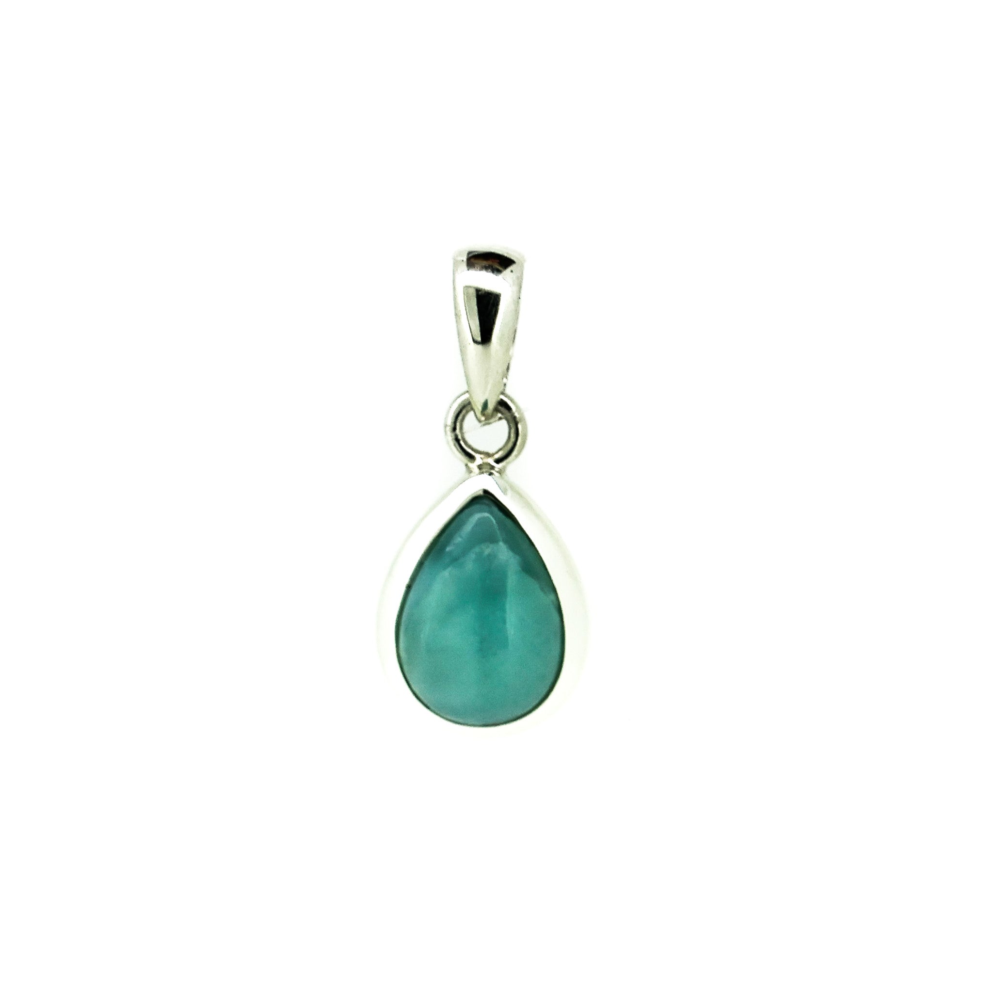 tear drop shaped larimar pendant