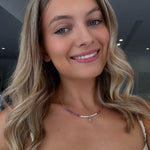 dainty pearl and gemstone boho necklace