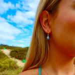 gold larimar hoop earrings