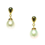 large pearl drop earrings with gold stud