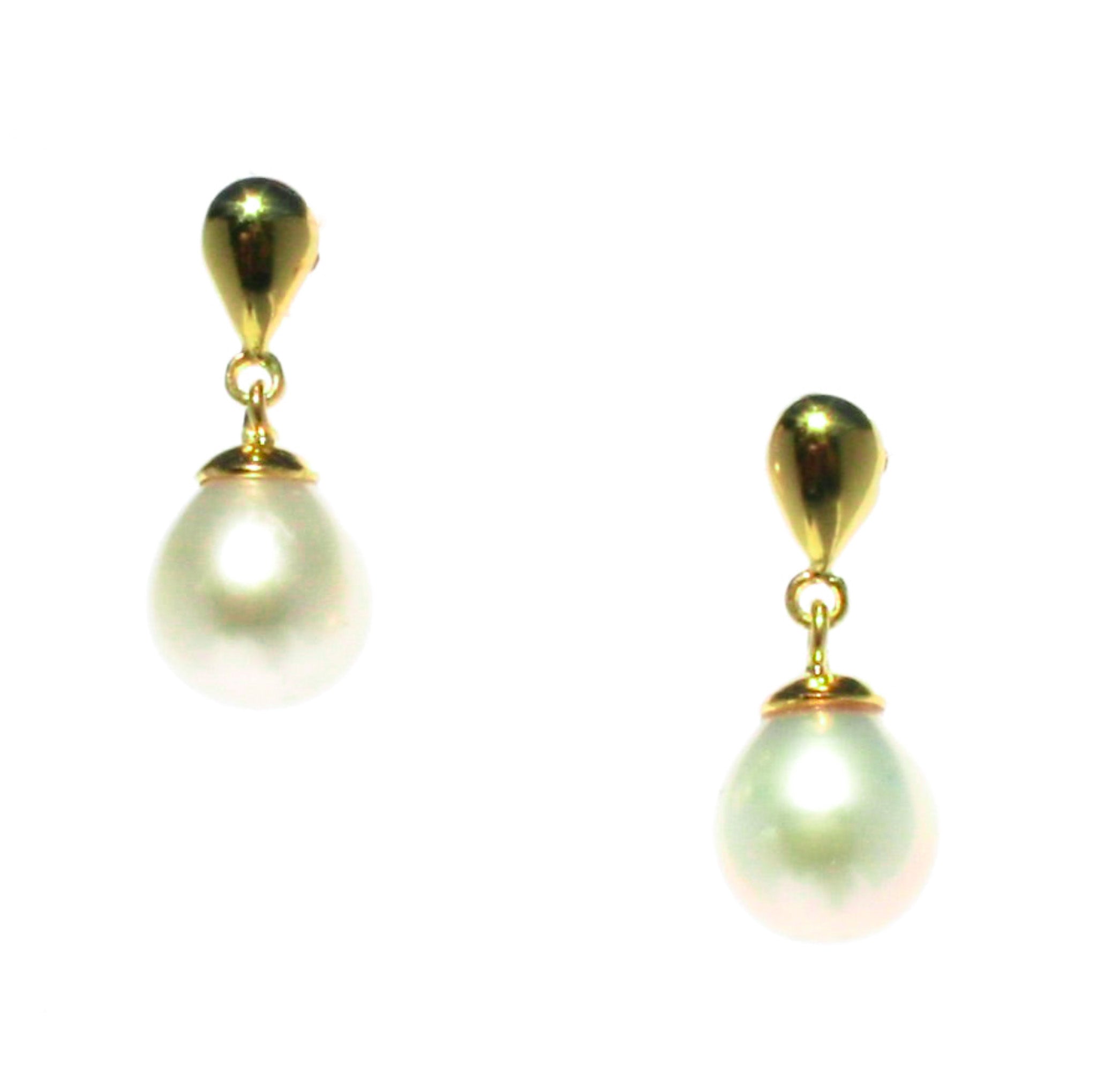 large pearl drop earrings with gold stud