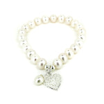 ocean hearts pearl stretch bracelet