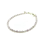 handmade silver beaded bracelet with gemstones kunzite