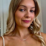 dainty silver chain necklace with dainty pearls