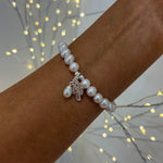 stretch pearl bracelet with boab charm