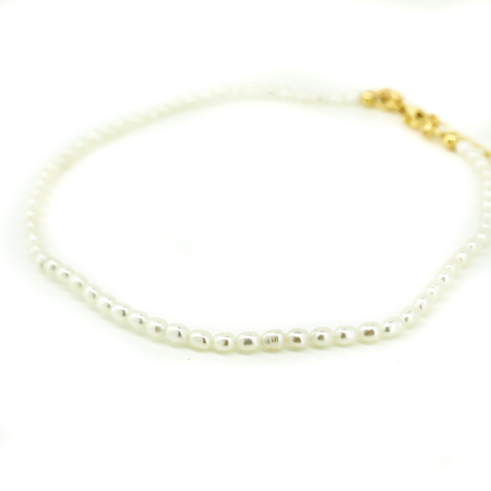rice pearl anklet gold
