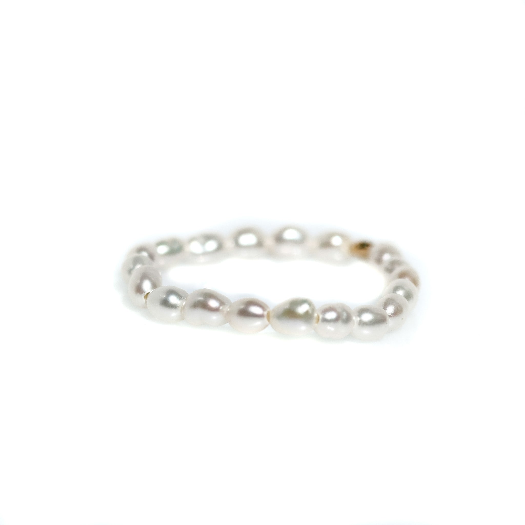 rice pearl stretch ring