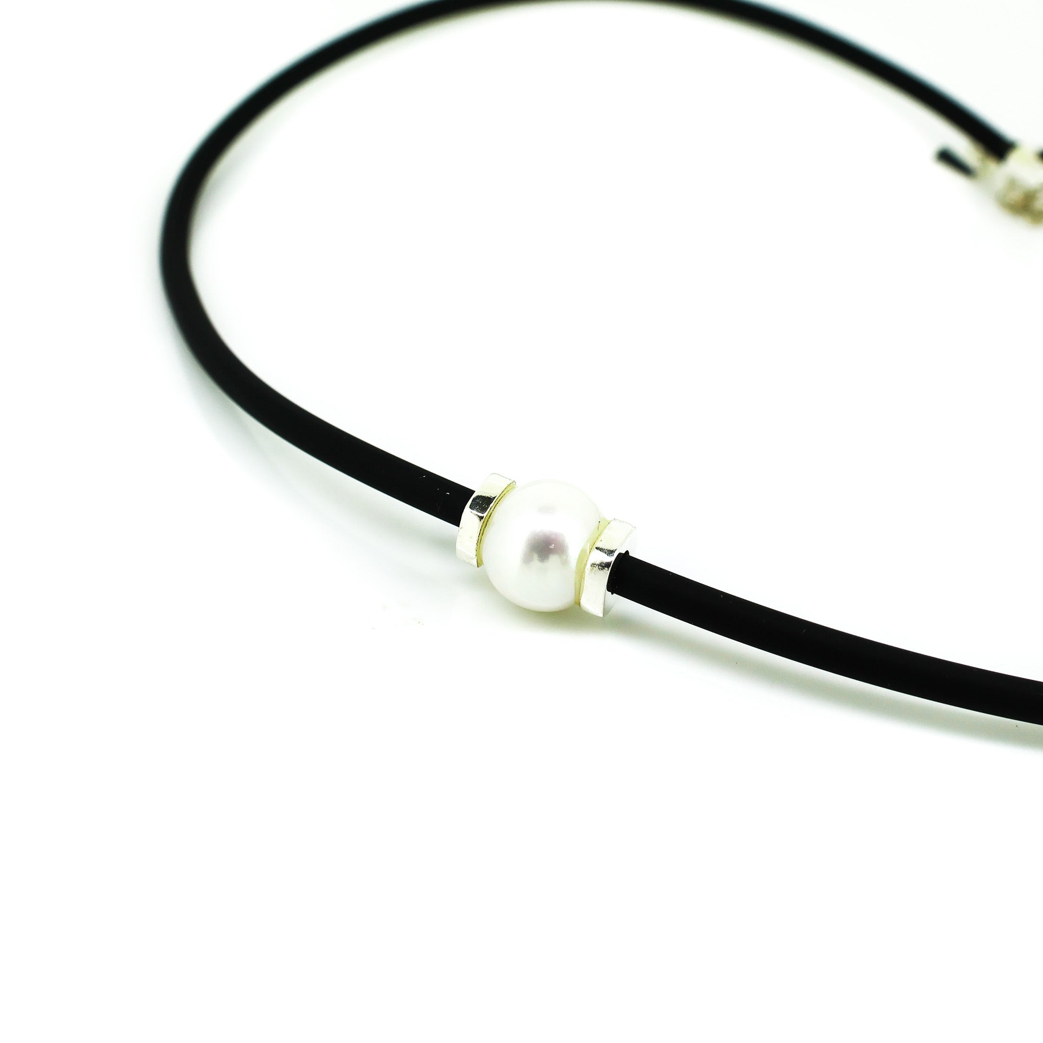 pearl necklace on neoprene