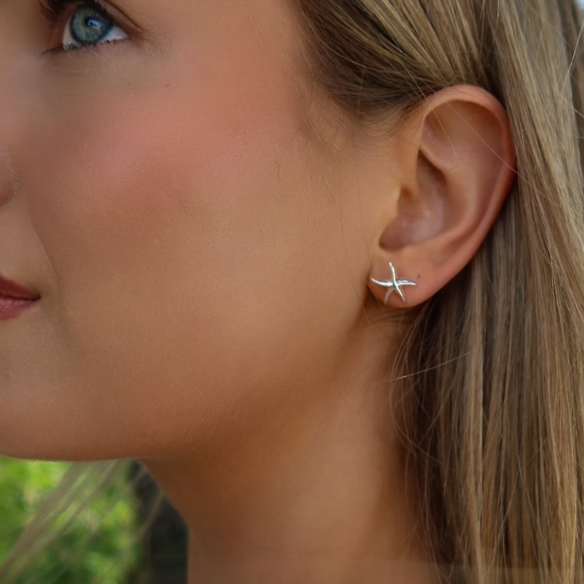 silver starfish studs
