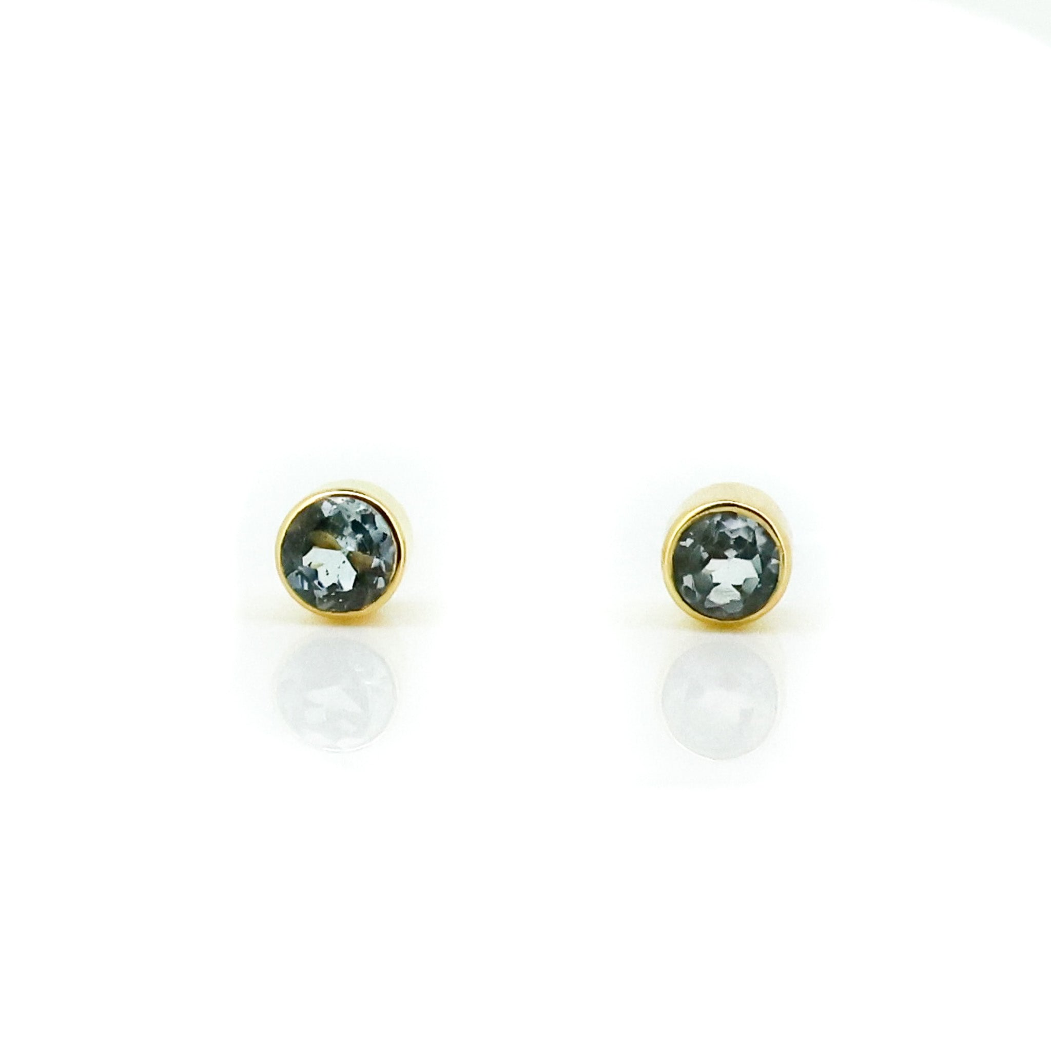 topaz studs set in gold