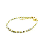 dainty pearl and gold beaded bracelet