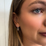 Sea Spray Loop Earrings with sterling silver studs and freshwater pearls