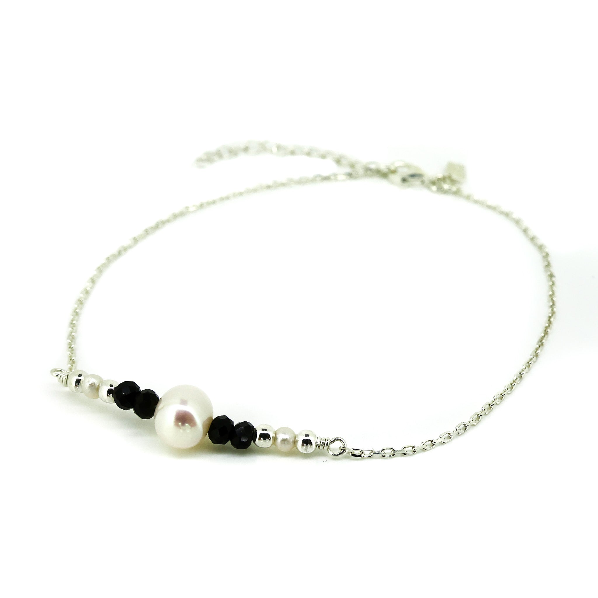 Sea Dreams Pearl Anklet Black Agate
