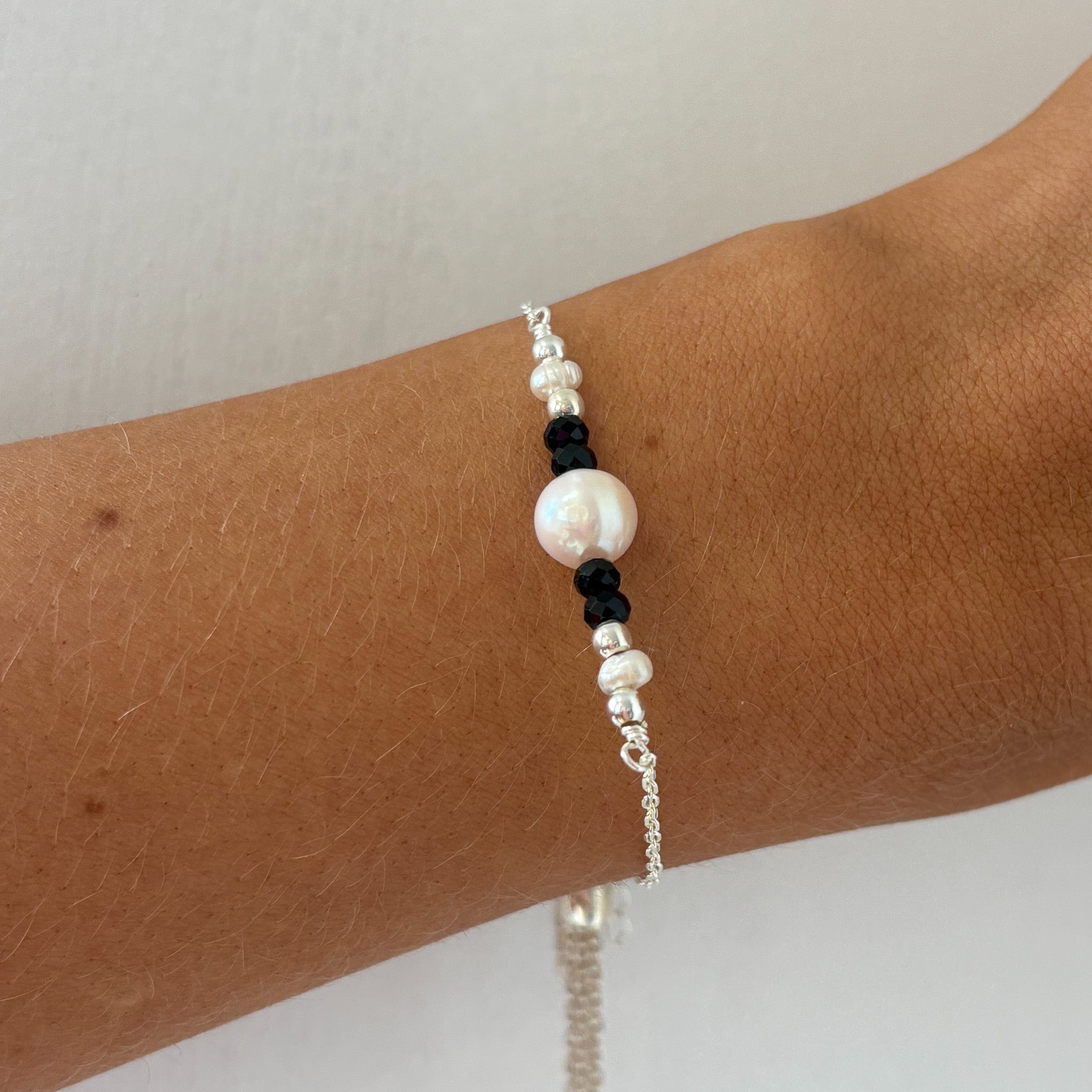 silver tassel bracelet