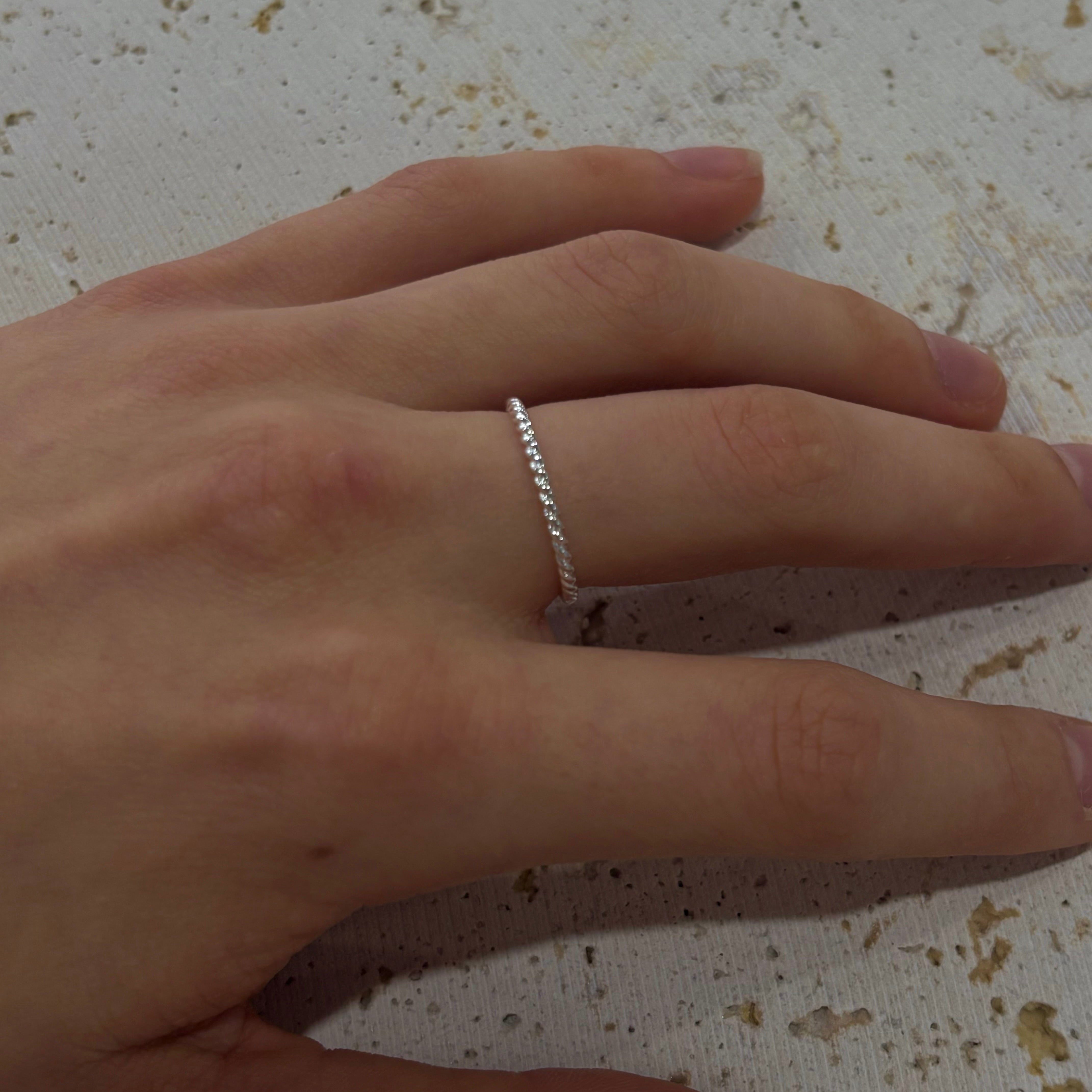 dainty spiral silver ring