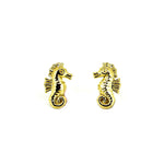 dainty gold seahorse studs