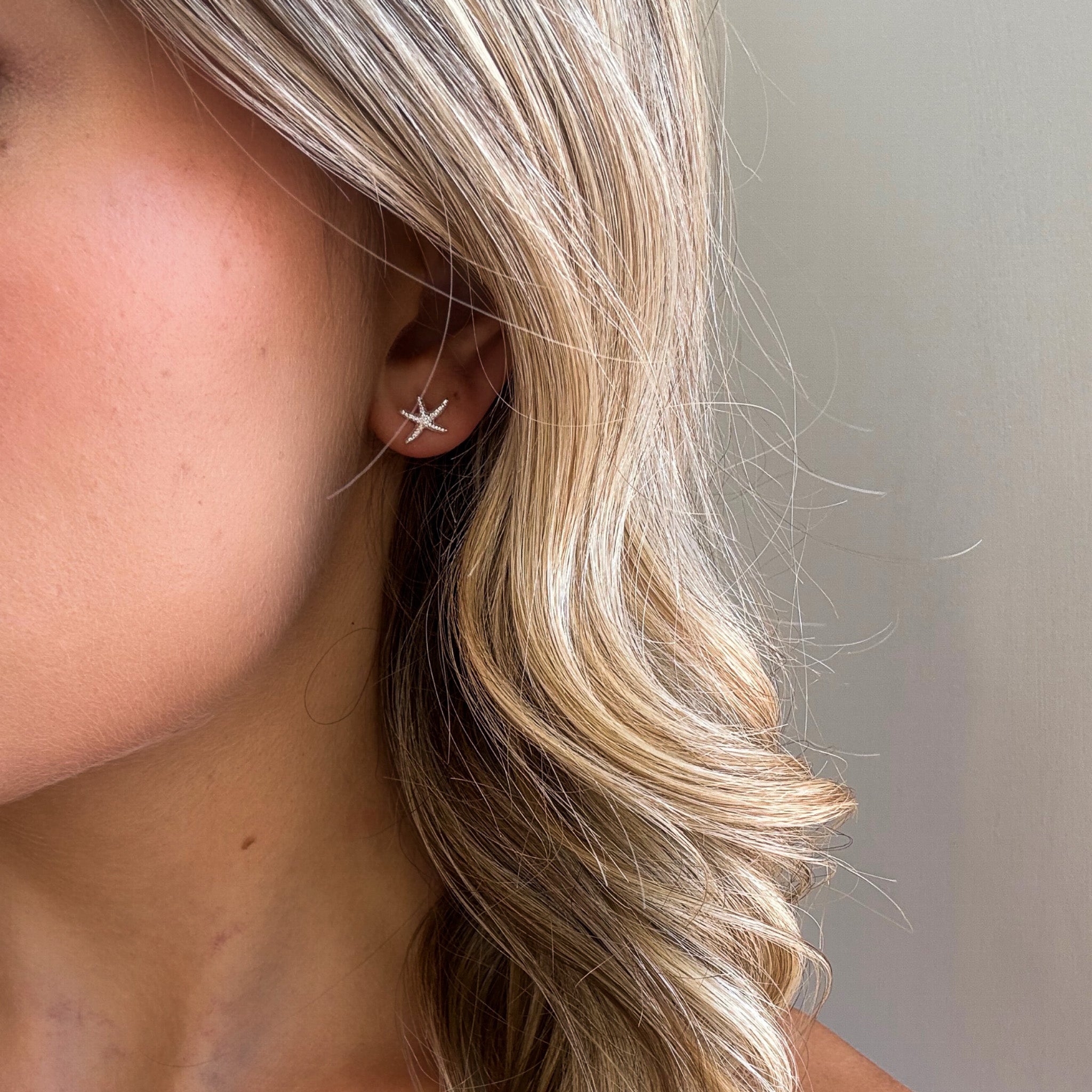 silver starfish studs