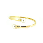 gold spiral cuff with pearl detail