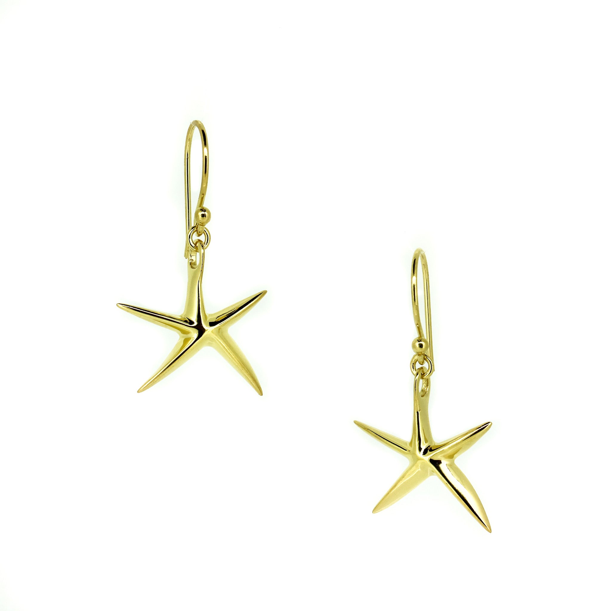 gold starfish earrings