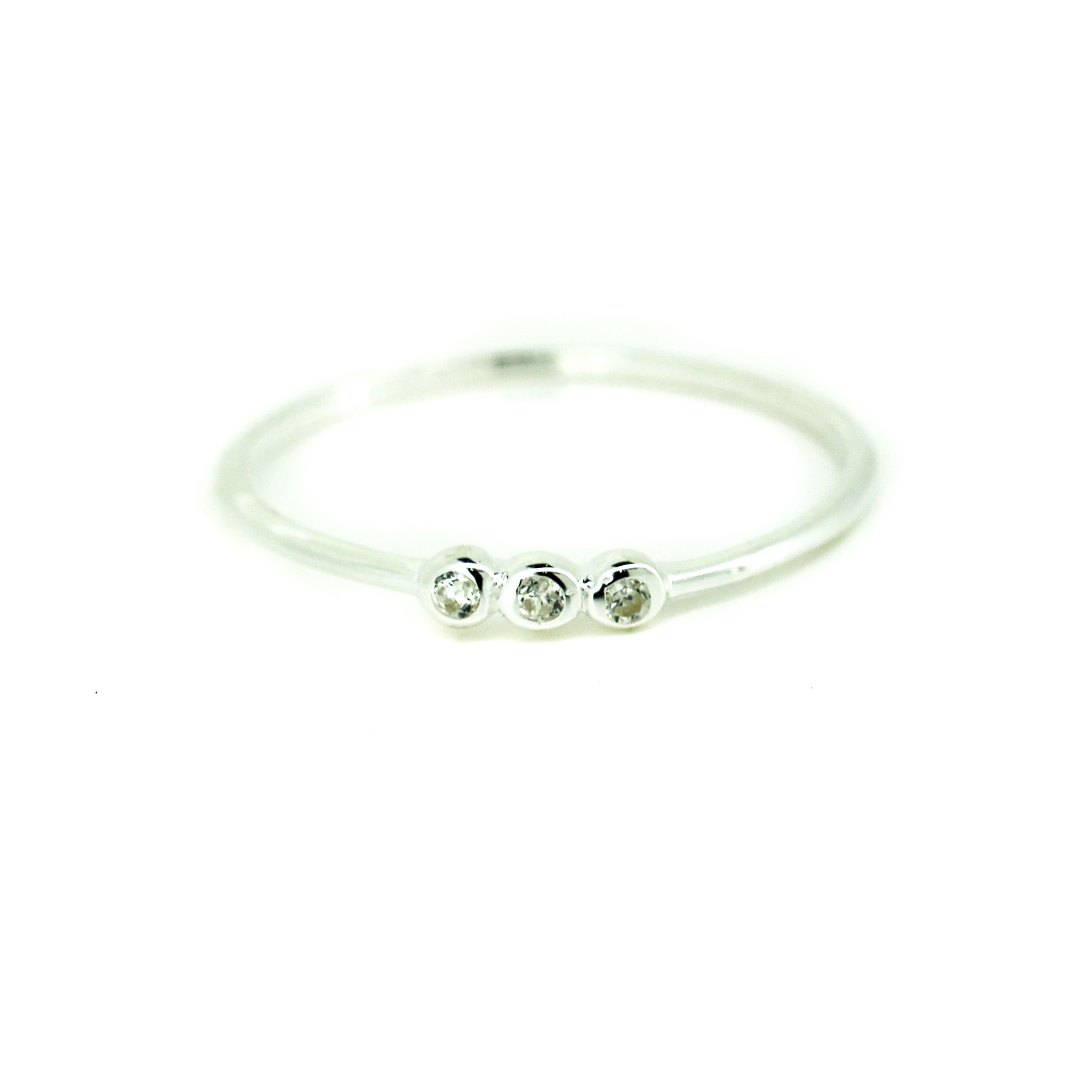 dainty silver sparkly ring