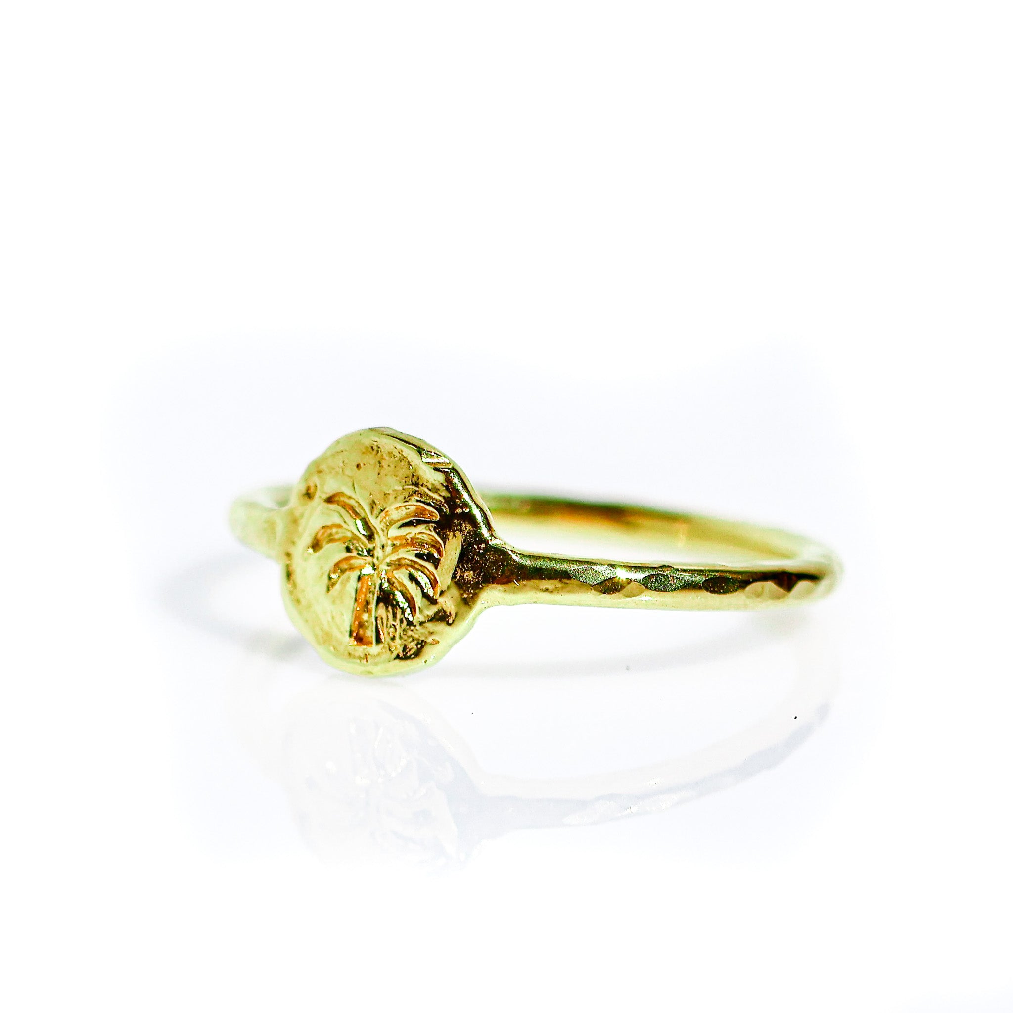 summer daze gold palm tree ring