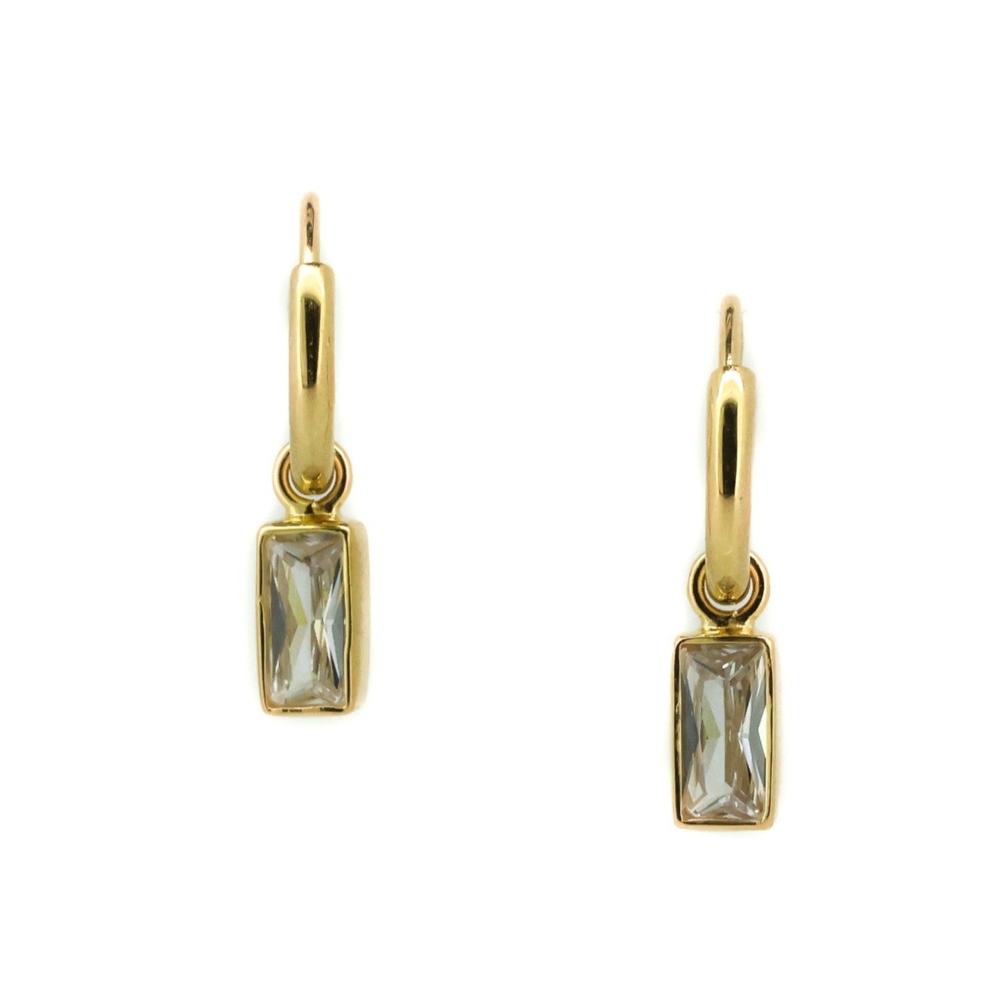 gold sleepers with cubic zirconia

