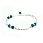 DAINTY Silver bracelet detailed with pearls and apatite gemstones