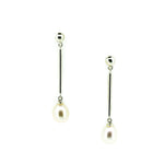 Strling silver stud earrings with a freshwater pearl dangle