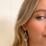 Handcrafted Sunkissed Pink Opal hook earrings with dainty freshwater pearls