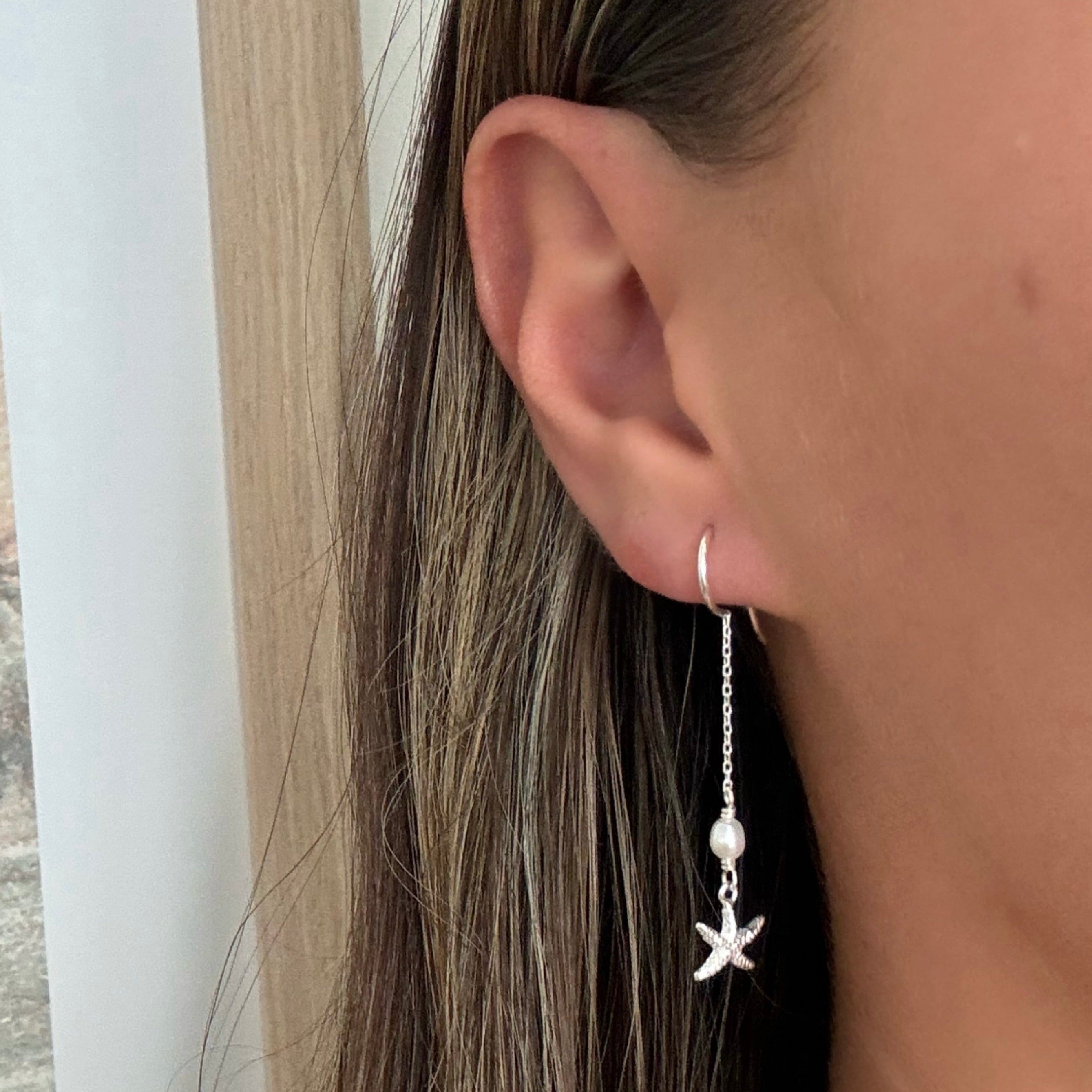 starfish thread earrings