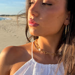 heavy link pearl necklace