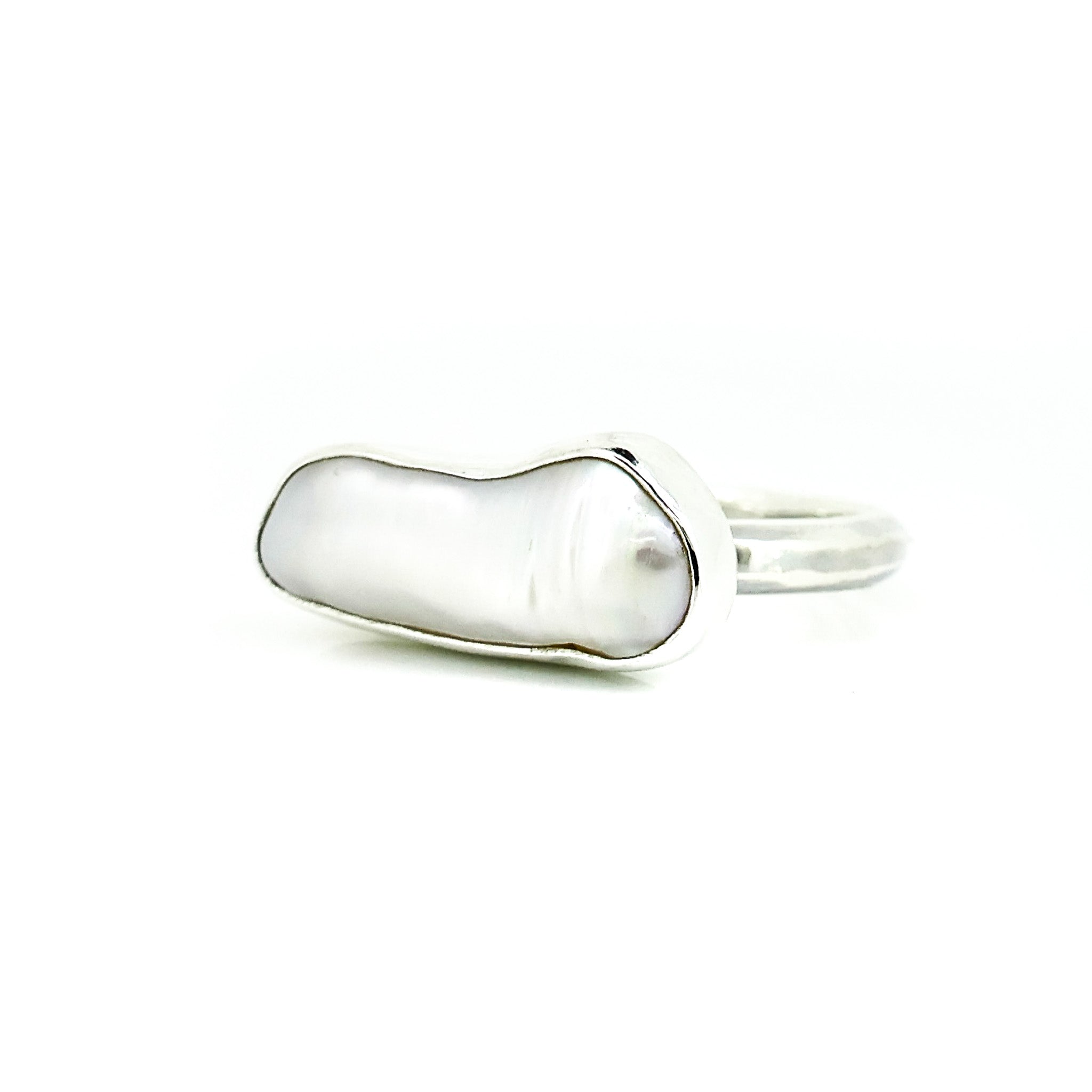 Tide Beam Baroque Pearl Ring set in sterling silver