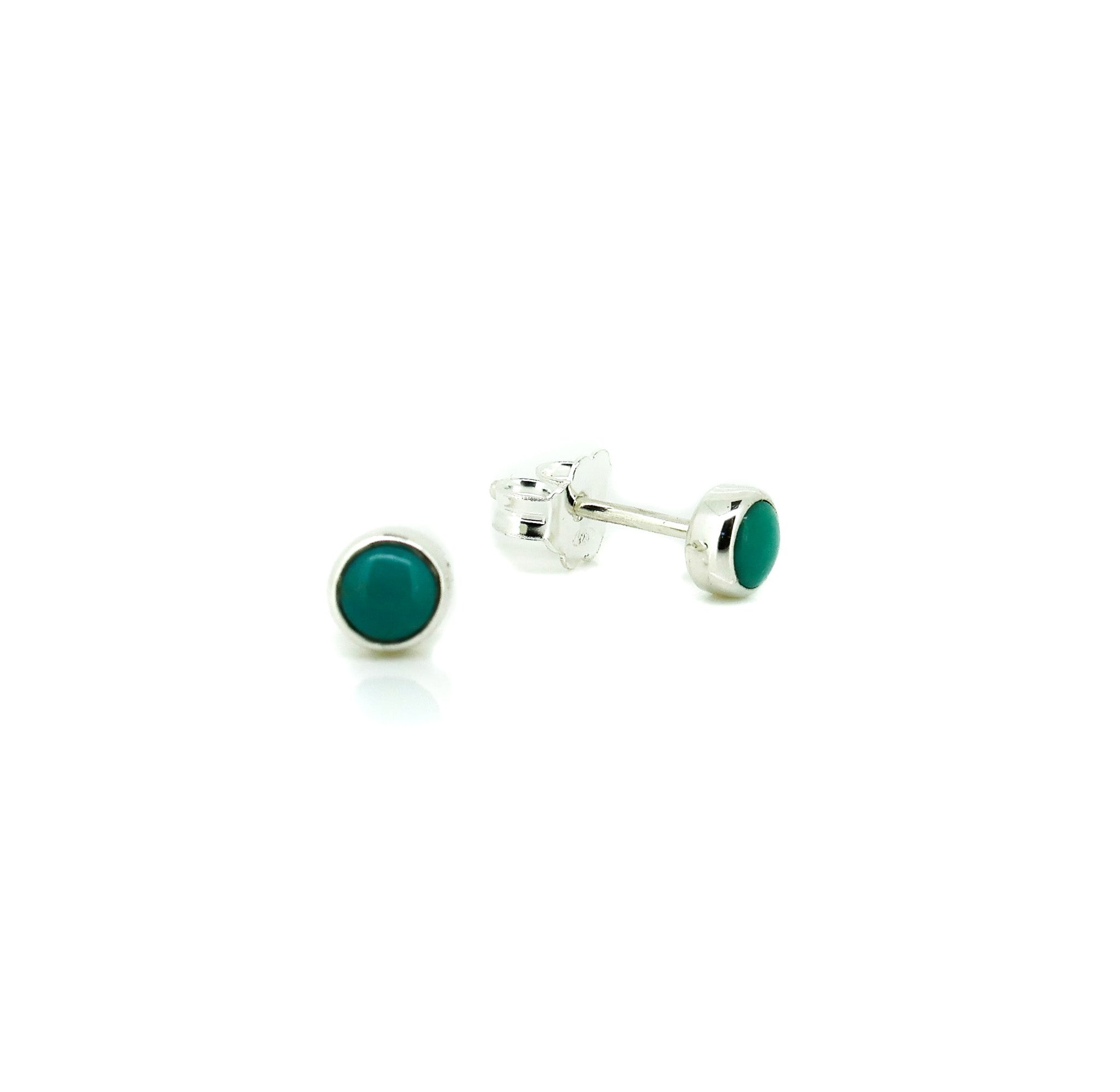 4mm turquoise studs silver