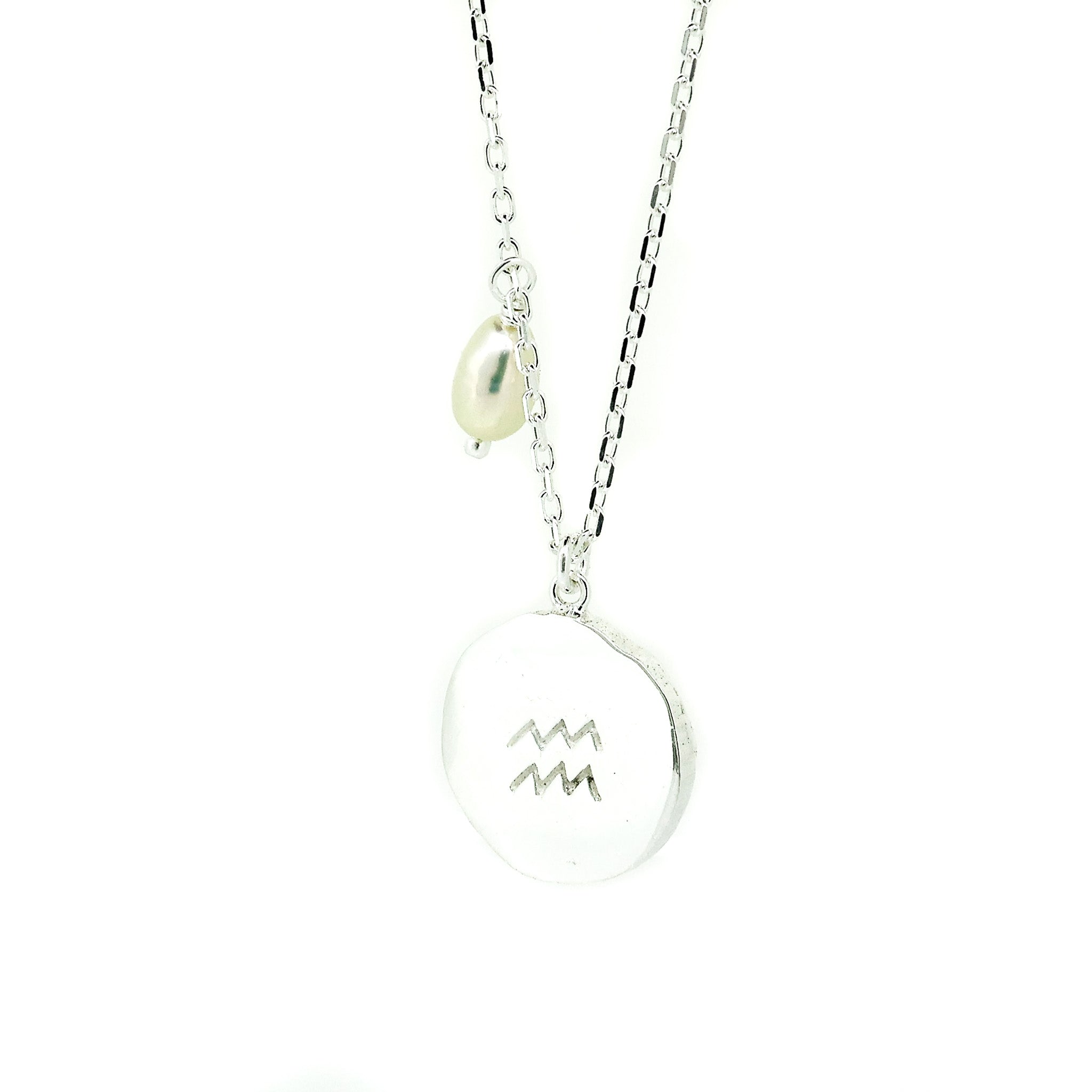 zodiac aquarius necklace silver