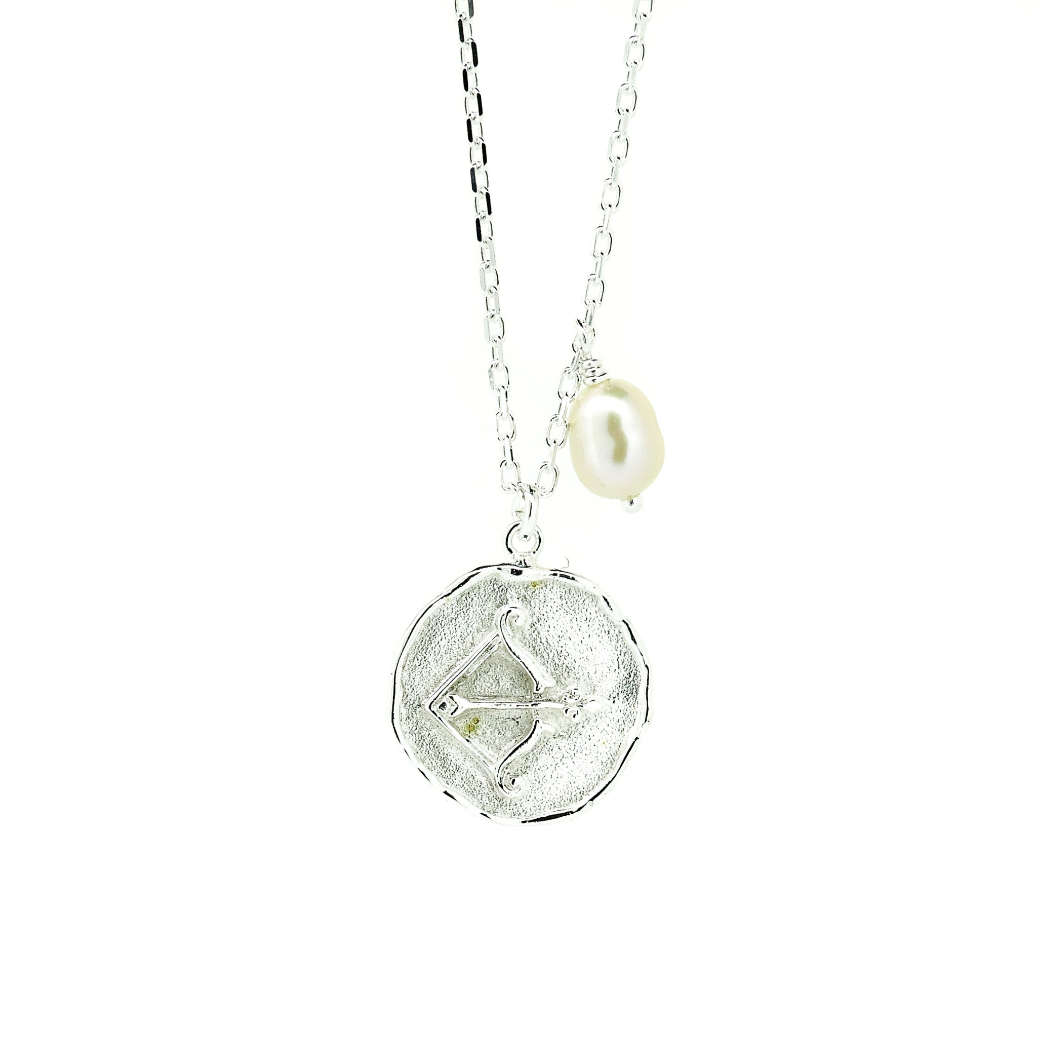 zodiac sagitarrius necklace silver