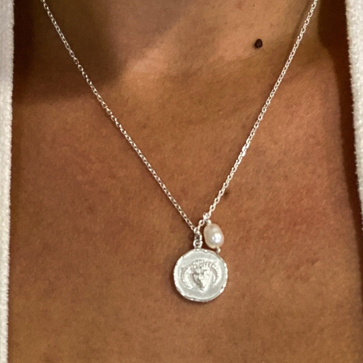 zodiac necklace silver aries