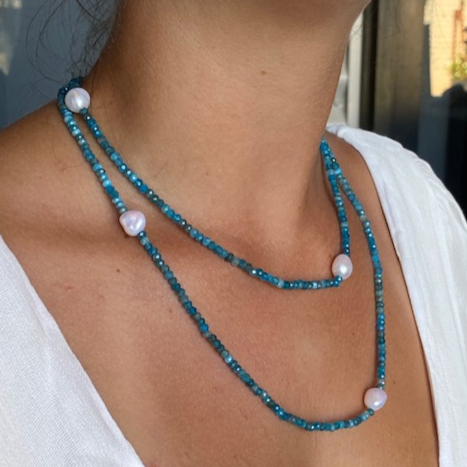 apatite pearl necklace