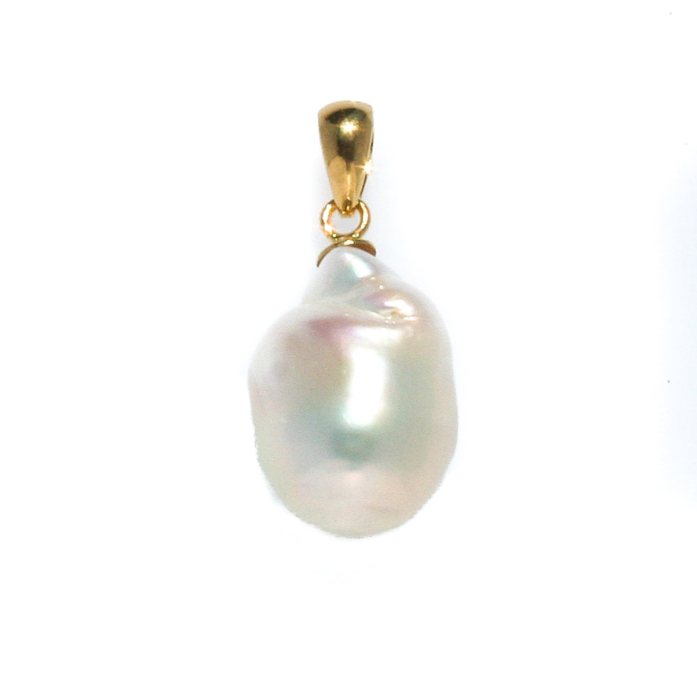 Baroque pearl pendant gold