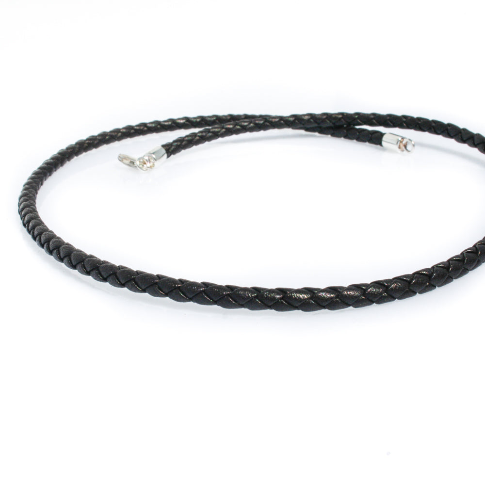 black LEATHER NECKLACE
