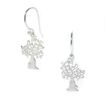Silver boab tree of life earrings