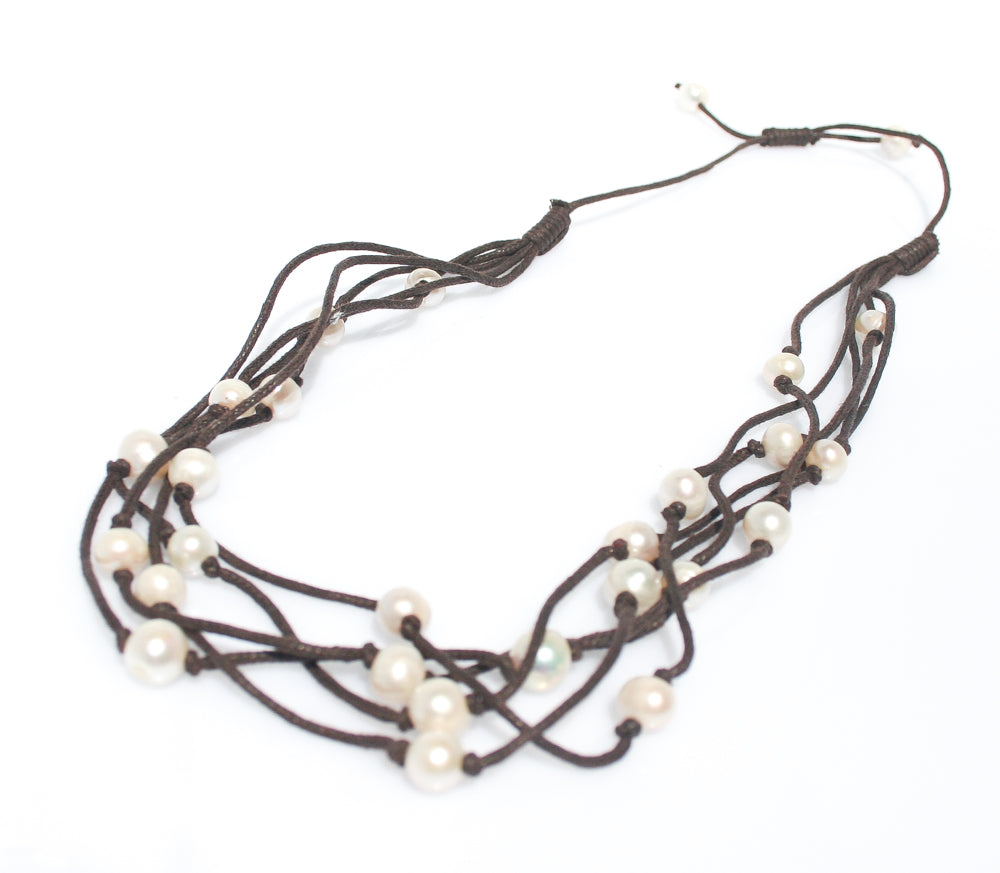 boho pearl necklace