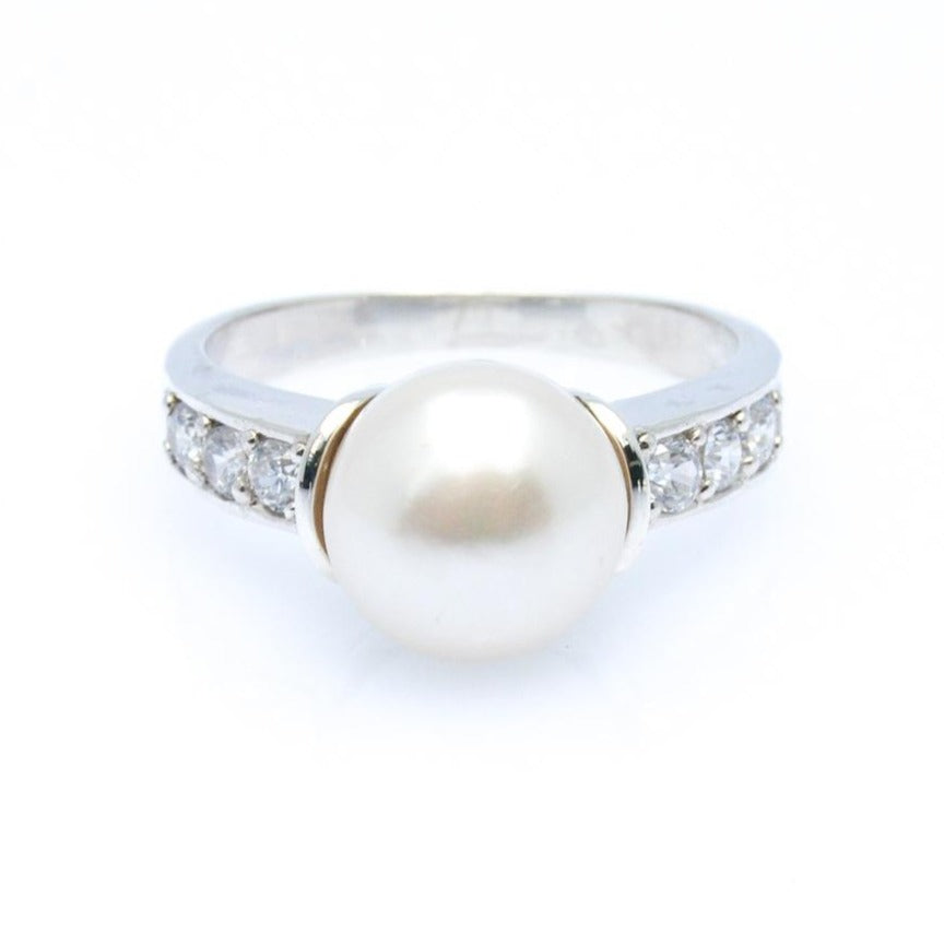 cubic zirconia pearl dress ring