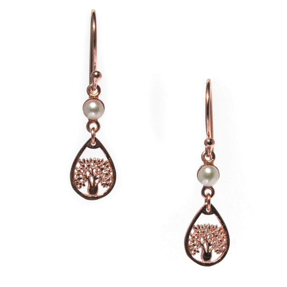 rose gold boab tree of life earrings