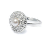 silver pearl ring